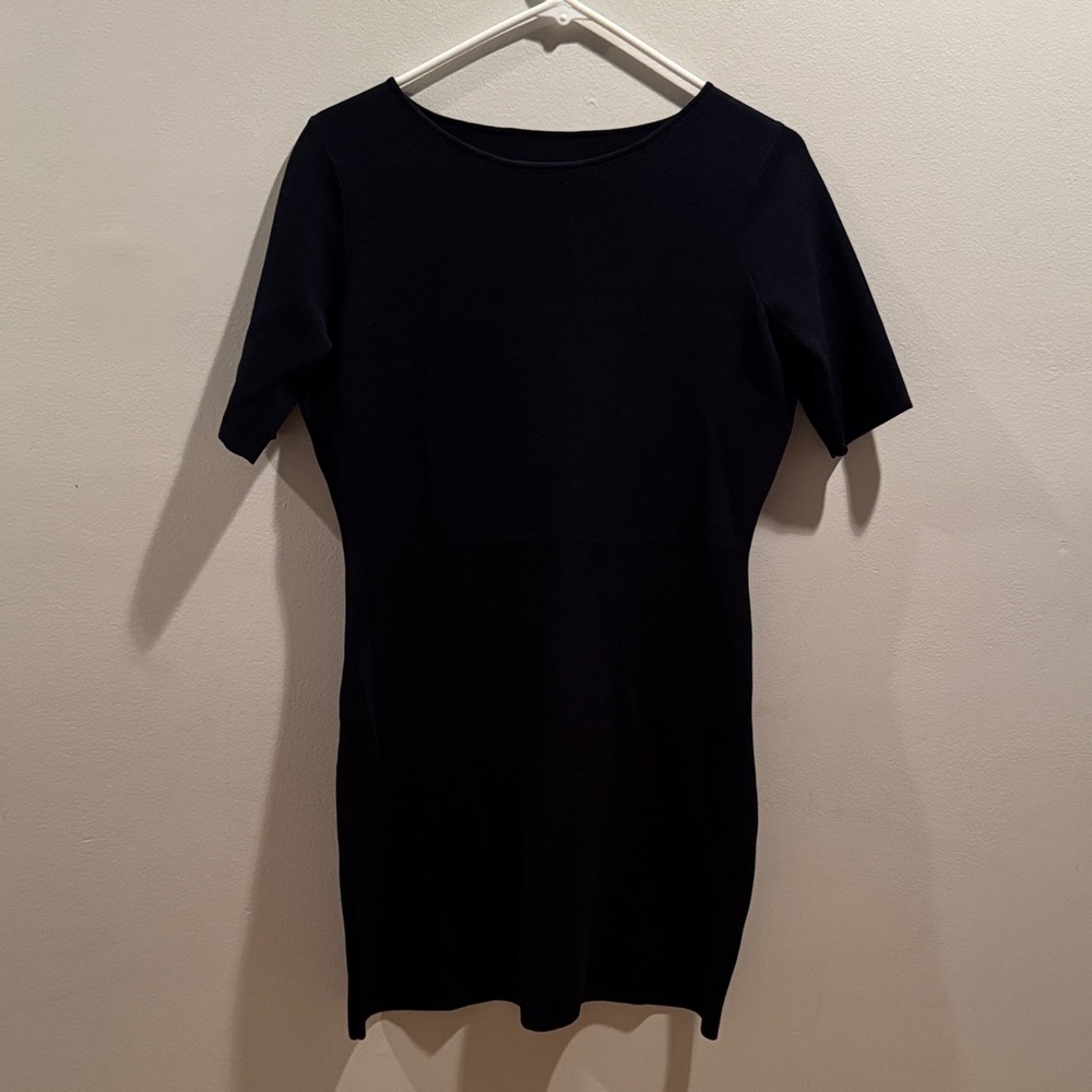 CH Carolina Herrera Navy Short Sleeve Dress Medium